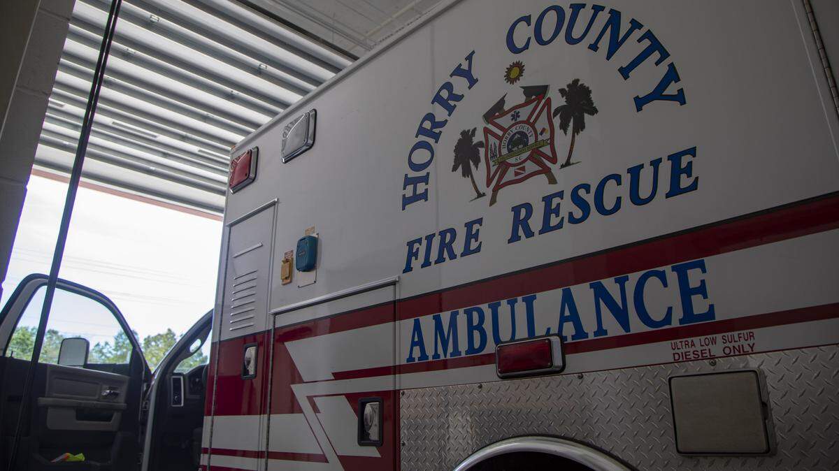 A Horry County EMS unit at Station 23 in the Conway area.