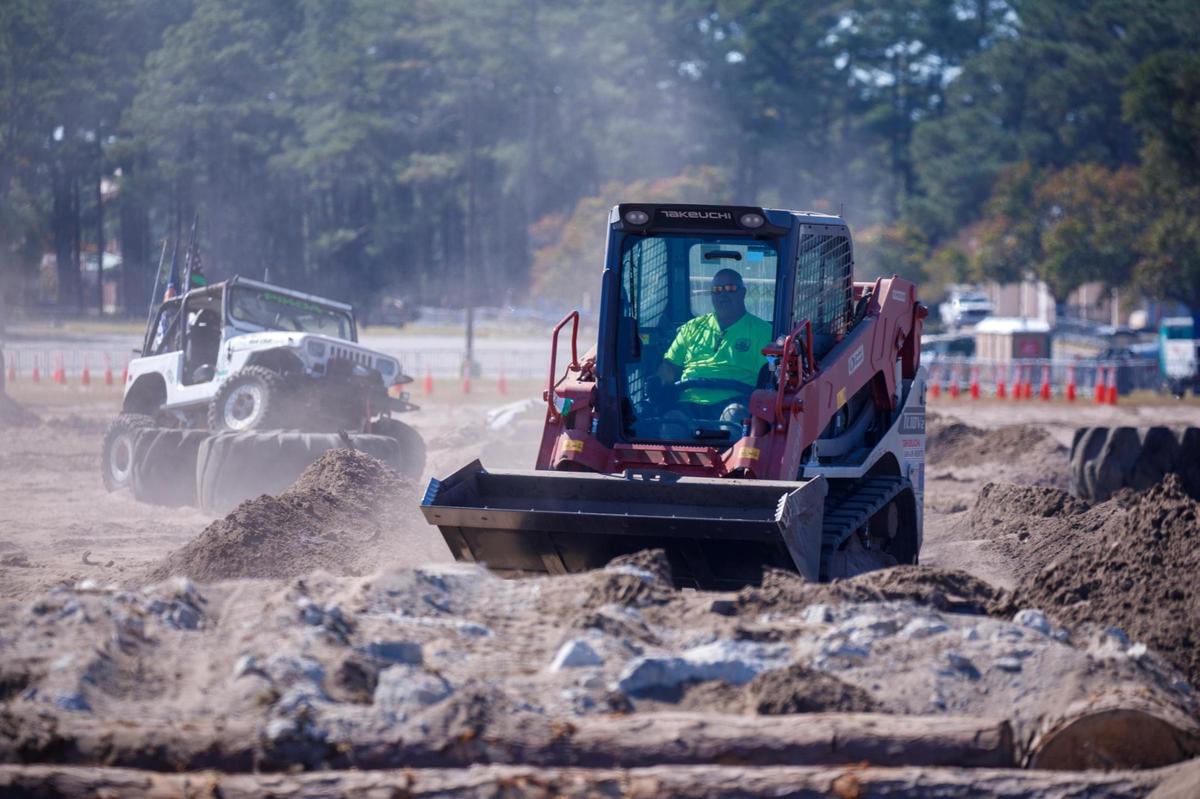 Preparations are being completed today for the 2024 Jeep Jam event being held at the former Myrtle Square Mall site this weekend in Myrtle Beach. The event features a range of obstacles for Jeep owners to test their vehicles. Oct. 24, 2024.