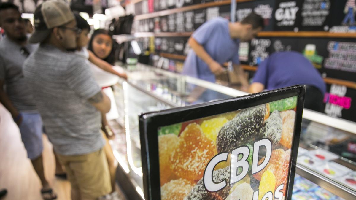 A family shops for CBD oil edibles in the Grasshopper shop on Ocean Boulevard. 
Myrtle Beach city council plans to vote Tuesday on a new zoning district that would ban the sell of such products. “Itâ€™ll kill us. Itâ€™ll hurt. Iâ€™ve been here 31 years and itâ€™ll definitely hurt a lot of business, especially if they take out the CBD,” said store owner Joe McDonald.
Aug, 13 2018.