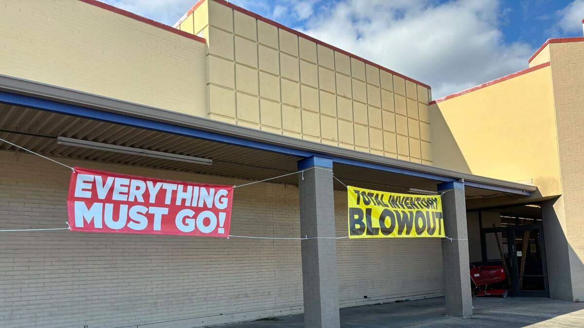 For sale signs were posted inside an Old Time Pottery in Surfside Beach, SC Thursday, March 7, 2024.