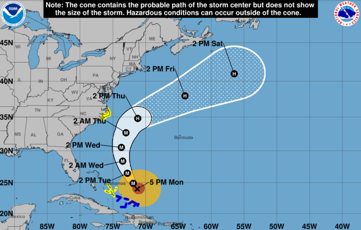 The Grand Strand will see rough coastal conditions as Hurricane Erin curves along the East Coast. via the National Hurricane Center