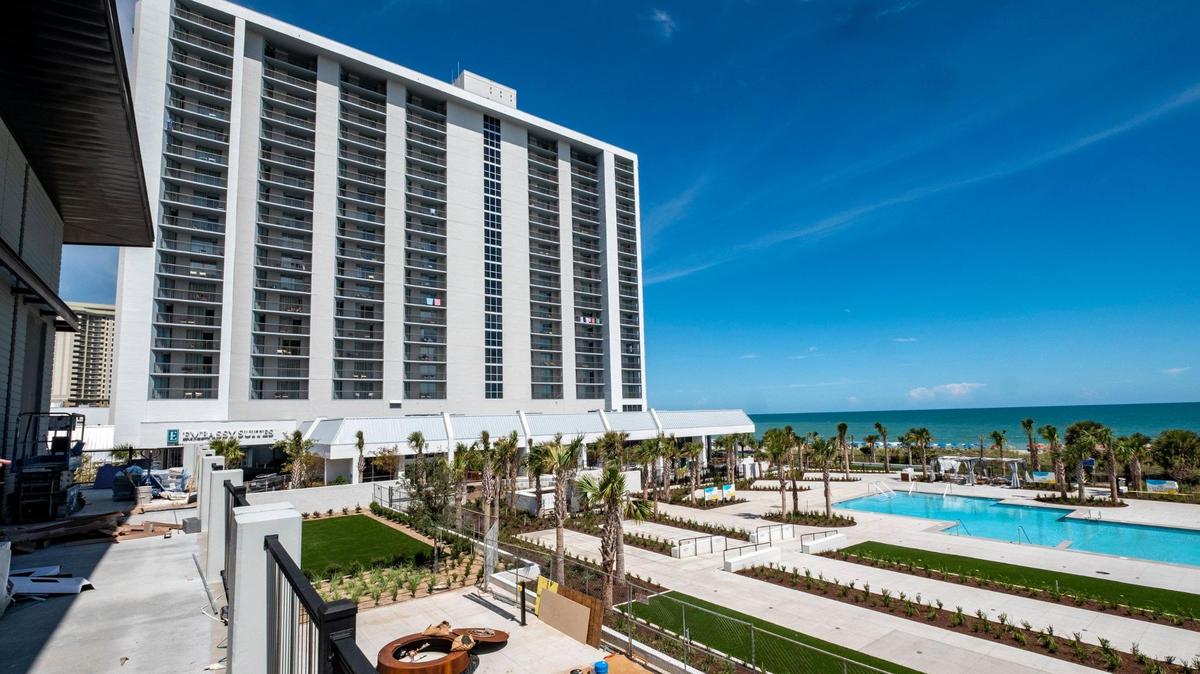 Kingston Resorts in Myrtle Beach is undergoing renovations with a new pool deck and waterpark scheduled to open by August 20, 2022 and the Black Drum Brewing restaurant to be complete later this fall. Additional facilities will include 28 cabanas, a hammock garden, day beds and a beer garden. Aug. 5, 2022.