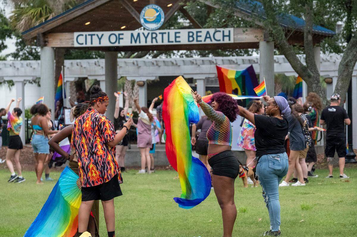 Grand Strand Pride hosted a celebration of the LGBTQ+ community at Chapin Park on Thursday night after the City of Myrtle Beach declared June 2022 Pride Month in Myrtle Beach. June 16, 2022.
