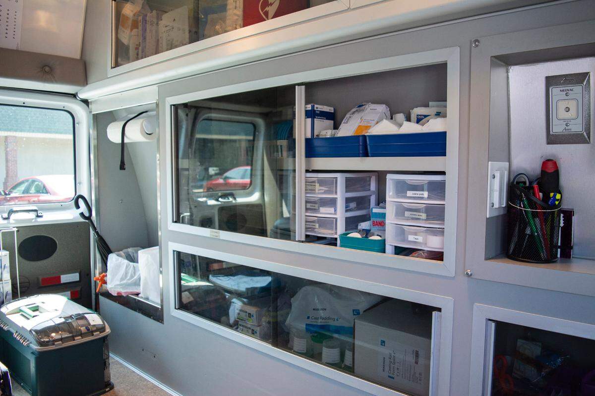 The inside of the Mobile Urgent Care ambulance, which operates in Atlantic Beach, North Myrtle Beach, Little River and Longs. September 22, 2020.