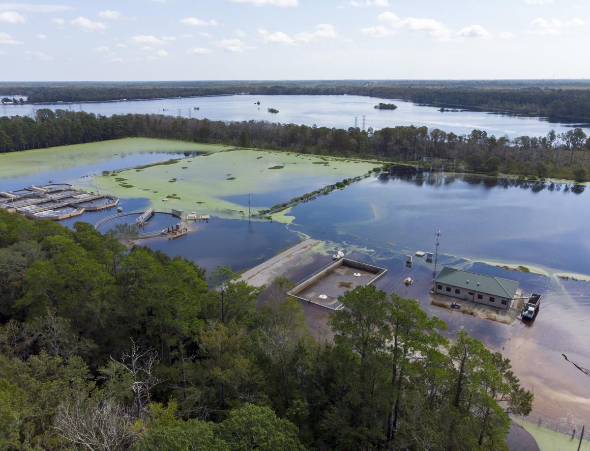 Grand Strand Water and Sewer Authority’s Conway wastewater treatment plant stopped working Wednesday due to flooding, but it was back operational Thursday morning after dumping millions of gallons of untreated waste water into a tributary that feeds into the Waccamaw River.. Thursday, Sept. 27, 2018.