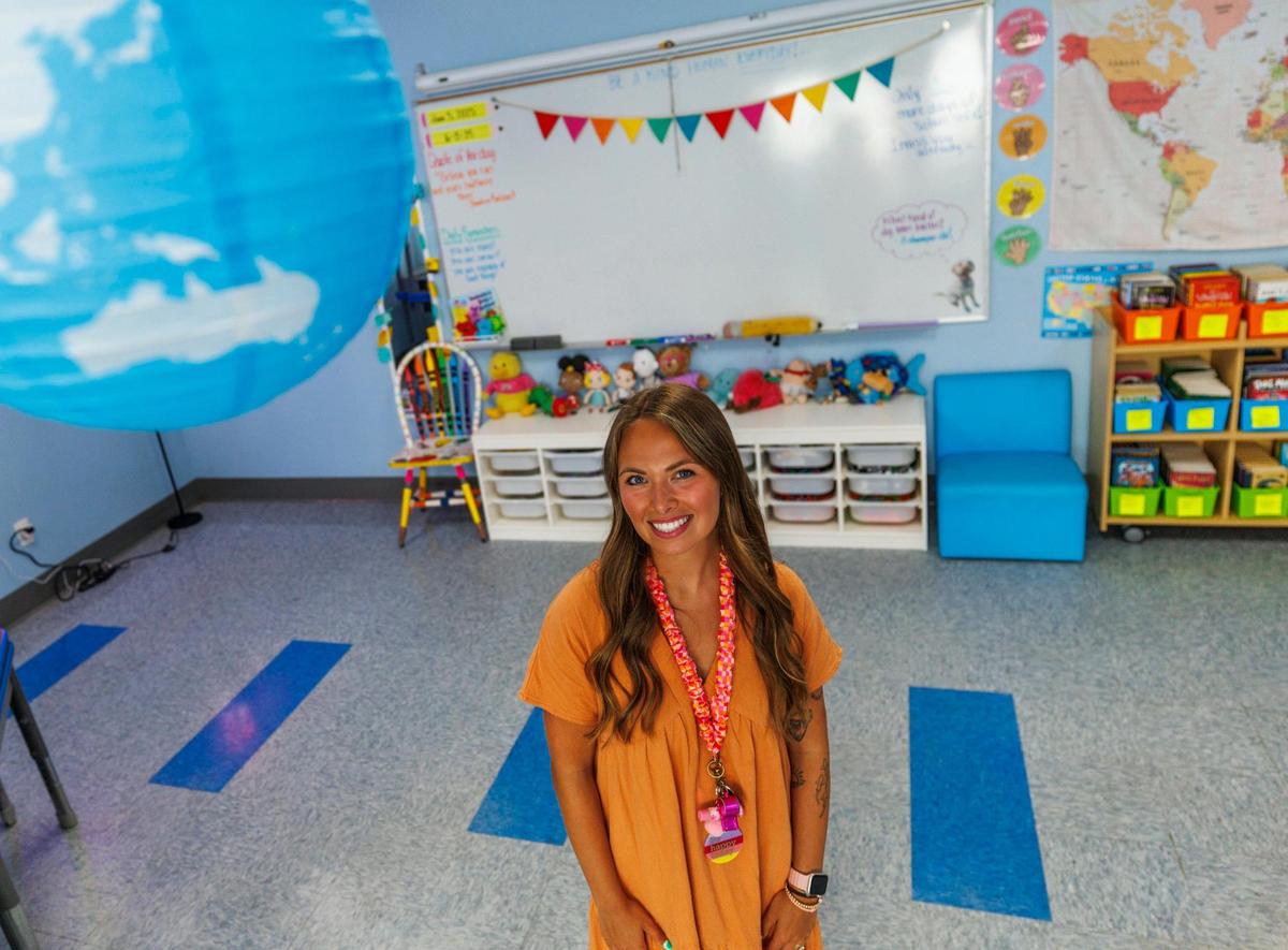 Kaitlyn Biernaki, a second grade teacher at Palmetto Academy of Learning and Success, has built a large social media following on her TikTok. She shares videos about being a teacher, including videos of her getting ready in the morning or cleaning up her classroom. She’s entered partnerships with brands like Target, Kidz Bop and Sam’s Club. She said her content creation has become her primary source of income. Thursday, June 5, 2025.