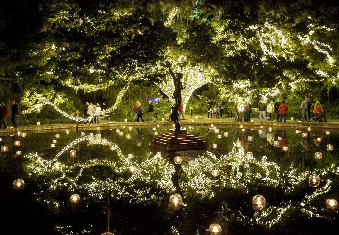 Brookgreen Gardens “Night’s of a Thousand Candles” started Thursday, Dec.1, 2016. Patrons walked the paths of the sculpture gardens amid over 5,500 hand-lit candles and lighting decorations. The event also includes live music acts, and food available from local restaurants. -