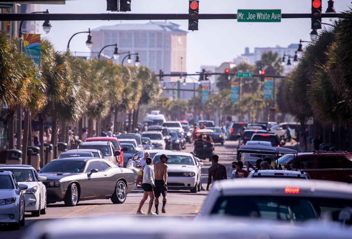 Myrtle Beach’s Ocean Boulevard was thronged with traffic congestion on Saturday. With hotels, beaches, shopping and restaurants reopening along the Grand Strand, tourist season kicked off this weekend despite coronavirus concerns. May 16, 2020