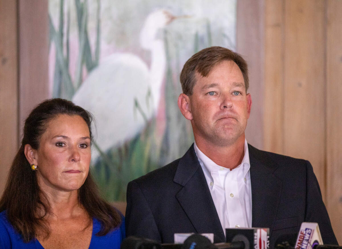 Brian Henry, Mayor of Pawleys Island, was joined by his wife Sassy Henry at a press conference where he apologized for comments that he made on social media about the Black Lives Matter movement after the double murder of a father and step-daughter in Georgetown last week. September 3, 2020.