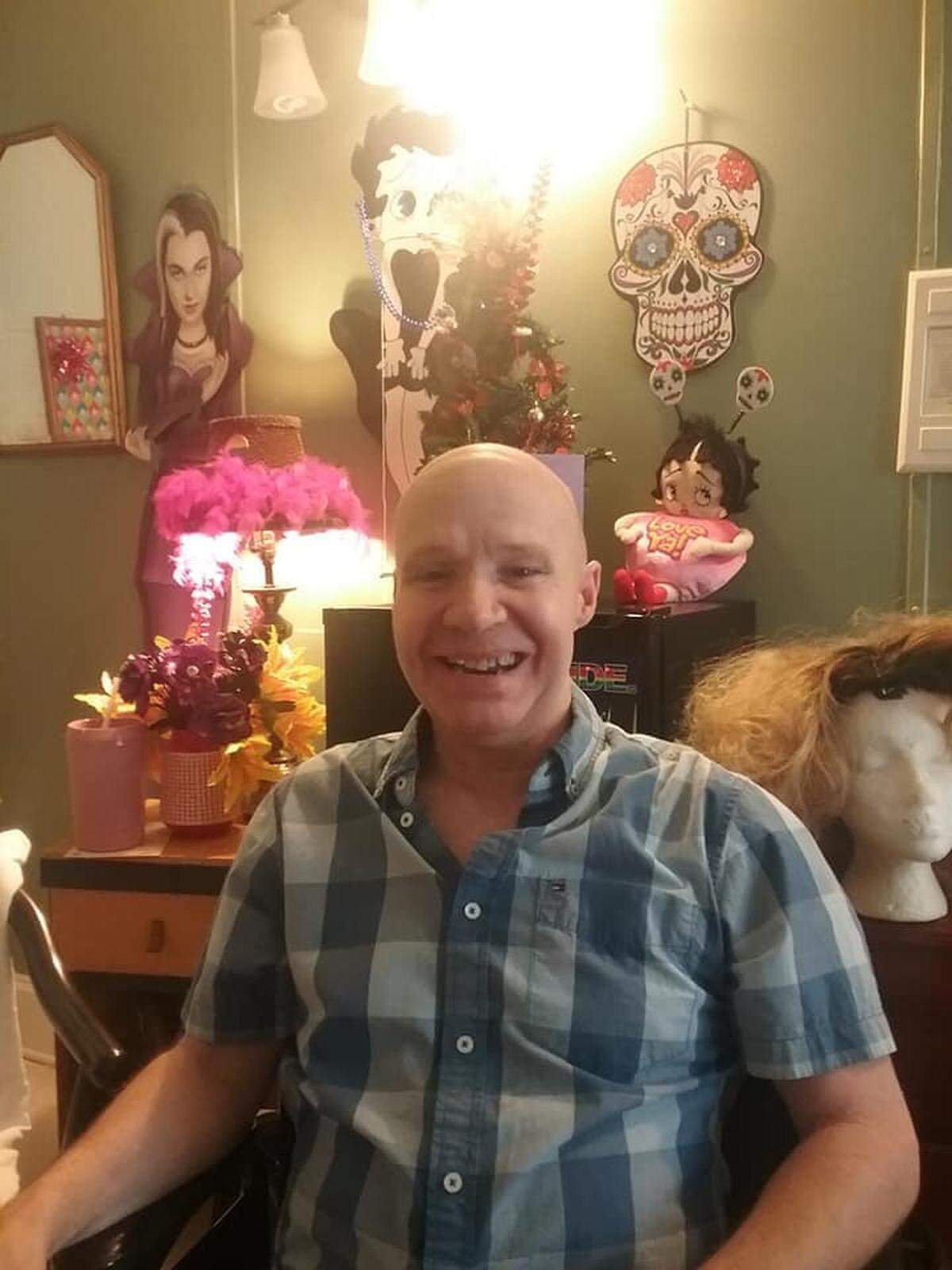 Ron Daugherty at his nursing home in Conway. Daugherty, an HIV/AIDS advocate and longtime drag queen, died Jan. 16, 2021.