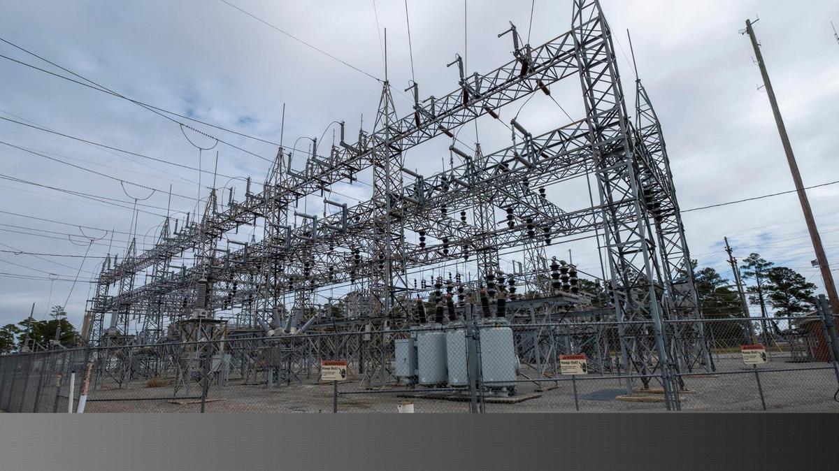 The Santee Cooper power station sits on the corner of Piedmont Avenue. Jan. 24, 2024.