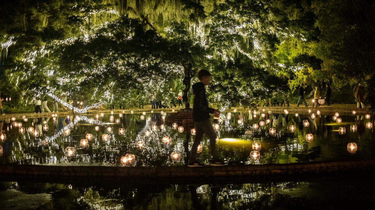 Brookgreen Gardens host it’s annual ‘Nights of a thousand candles’ holiday event with over 2,700 hand-lit candles and thousands of Christmas lights illuminating the sculpture gardens as music is played by live bands.