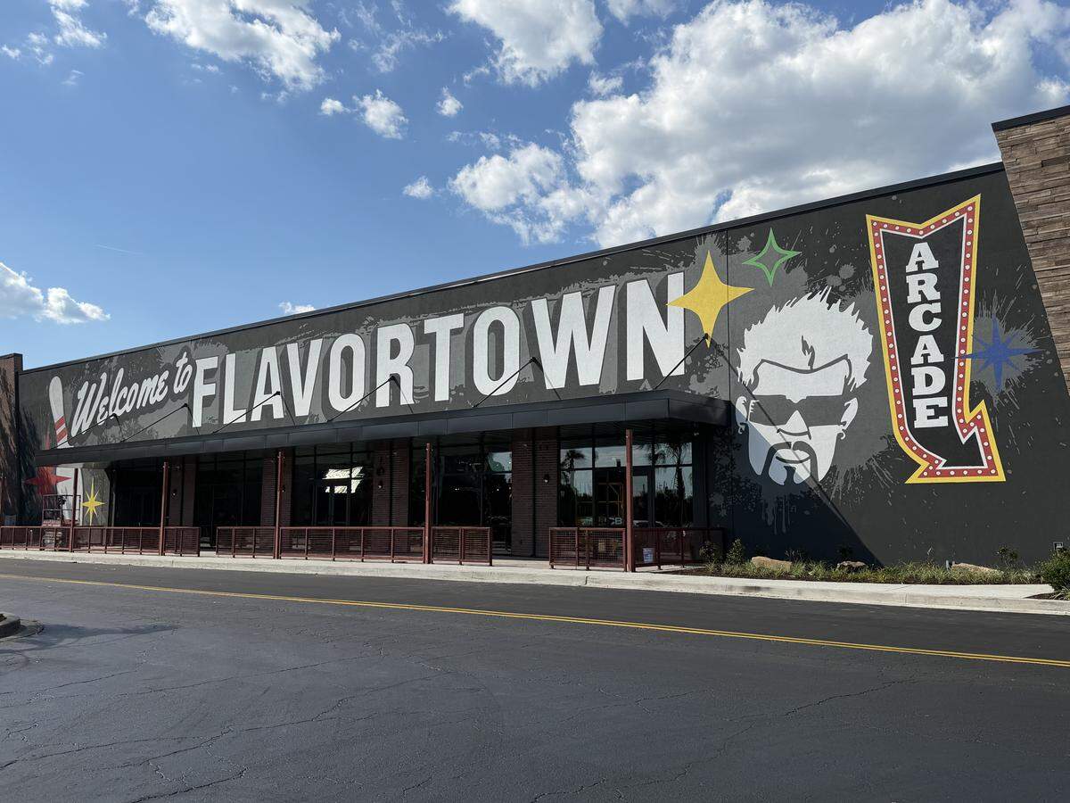 Guy Fieri’s Downtown Flavortown is located in the former JCPenney spot at Myrtle Beach Mall.