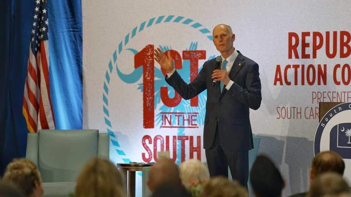 Flordia Sen. Rick Scott speaks at the South Carolina Republican Party’s inaugural “First in the South Republican Action Conference” in Myrtle Beach.