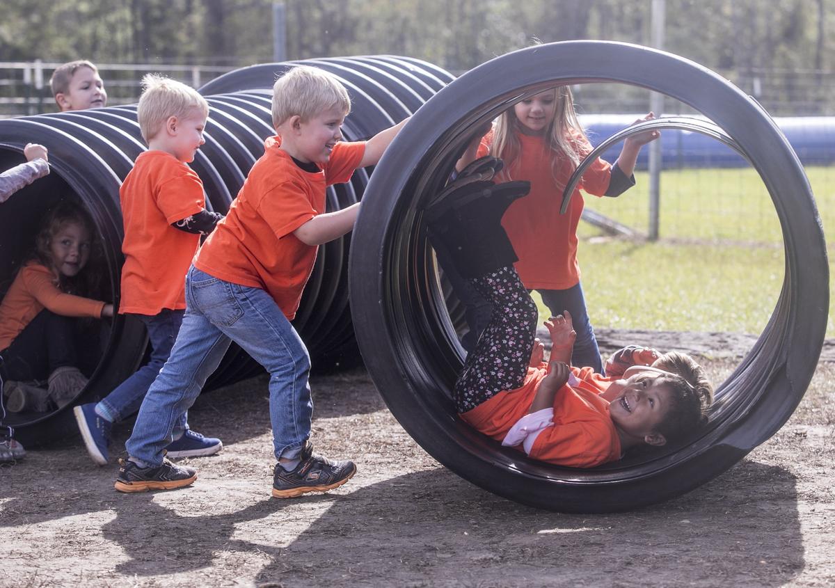 Children enjoy the fall festivities at Thompson Farm, one of many places hosting events along the Grand Strand to experience the season. Oct. 23, 2018.