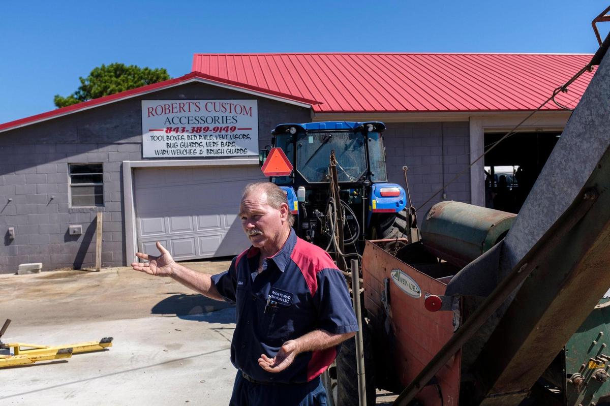 Robert Parker, owner of an automotive shop and towing service describes the burned out condition of Sheridan Wahl’s car when he removed it from a nearby cornfield. Wahl, age 21, was found dead two days after her car was found burning in a Florence County cornfield. A 500 yard swath of corn was leveled as the car crossed the field and burned in a ditch near Keith Lane and U.S. 378 near Coward, S.C. All that remained Friday, Sept. 25 was a car’s emblem, melted glass, charred corncobs and pages of a book. Wahl’s body was found almost ten miles from the cornfield behind the Hanah-Salem-Friendfield Fire Station 1.