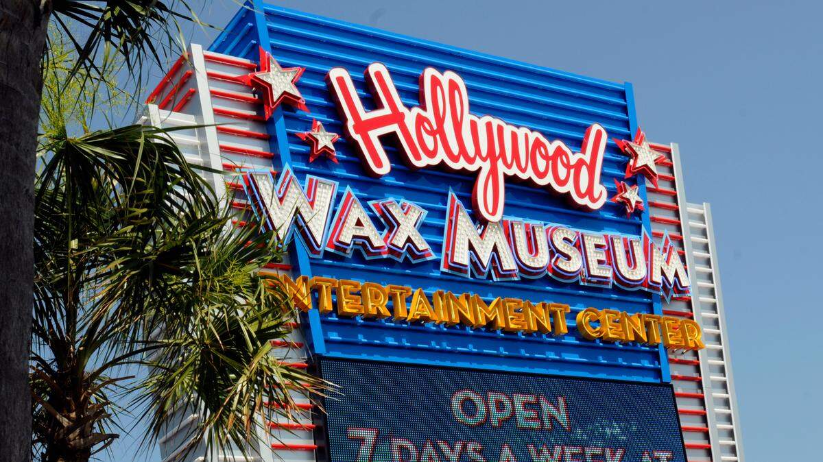 The Hollywood Wax Museum Entertainment Center at the intersection of Highway 17 Bypass and 21st Avenue in Myrtle Beach, contains the Hollywood Wax Museum, the only wax museum in the country devoted entirely to celebrity figures along with “Outbreak: Dread the Undead” and Hannah’s Maze of Mirrors.