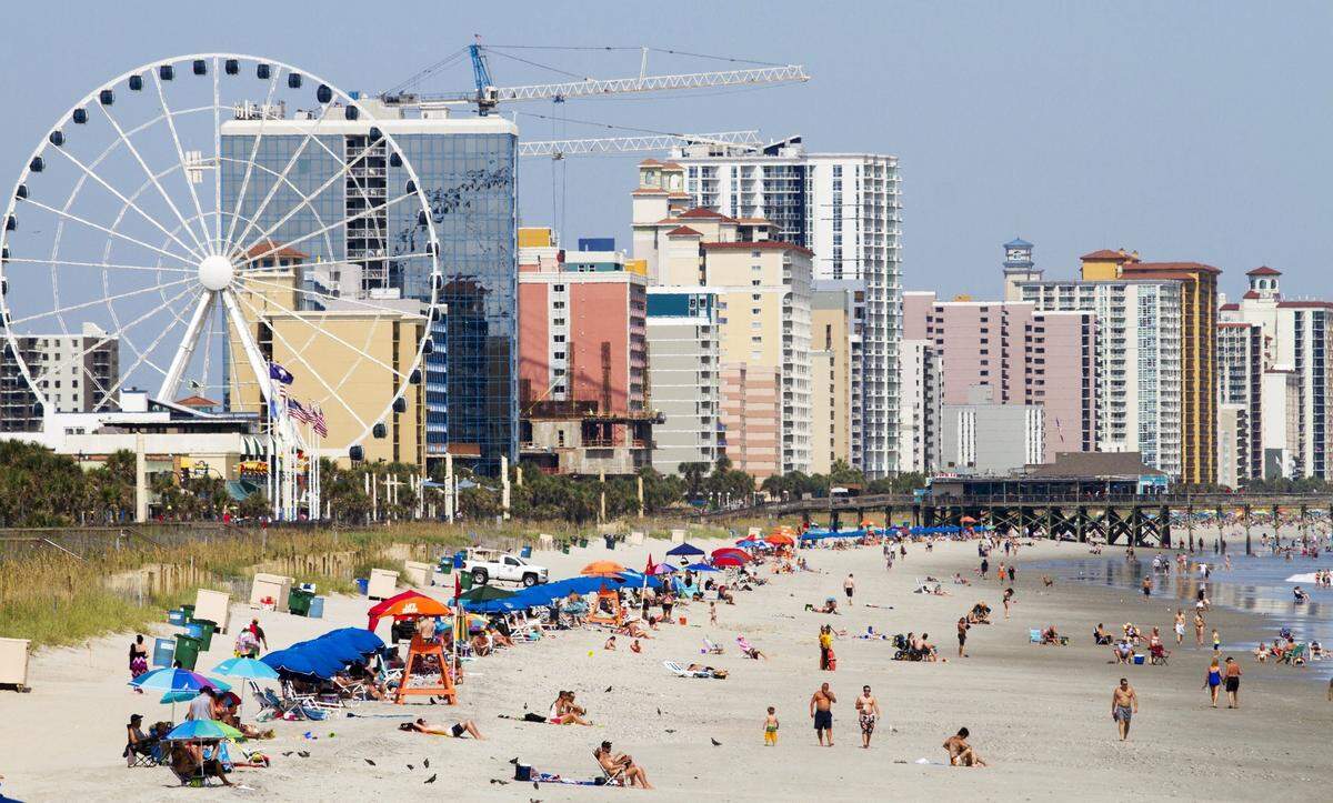 View looking North from Second Avenue Pier. Grand Strand area landmarks on Sept. 7, 2017.