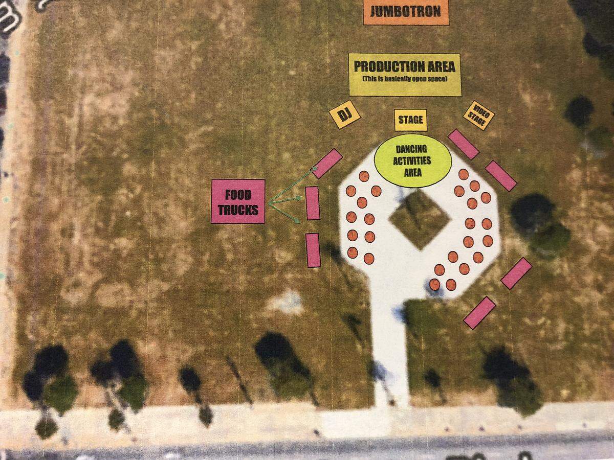 A map of the Food Truck Rodeo.