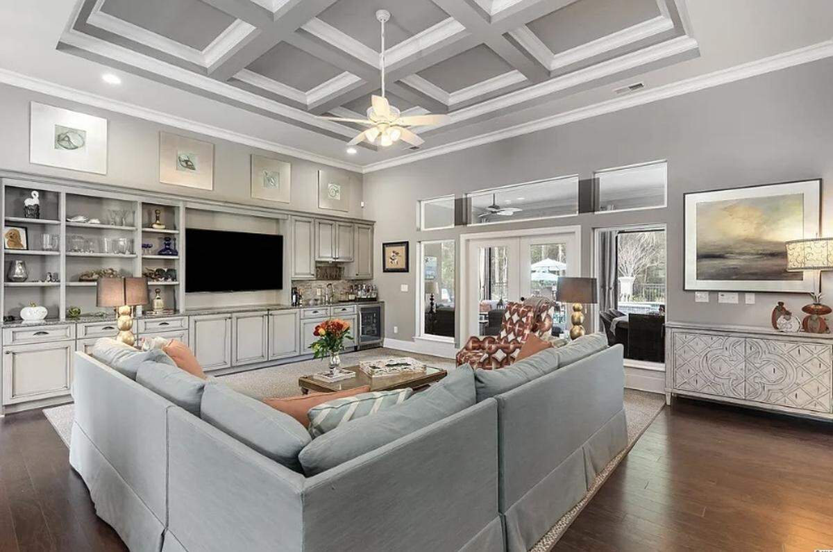 A home in the gated Grand Dunes community in Myrtle Beach is listed for $1.7 million on Zillow. It has four bedrooms and a three-car garage.