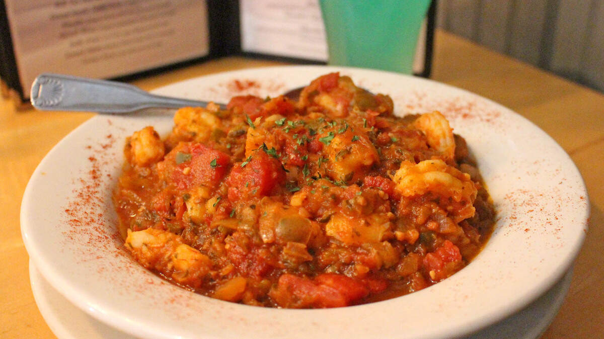 Shrimp Creole and a Pawleys Island Wave cocktail at Hanser House in Pawleys Island.