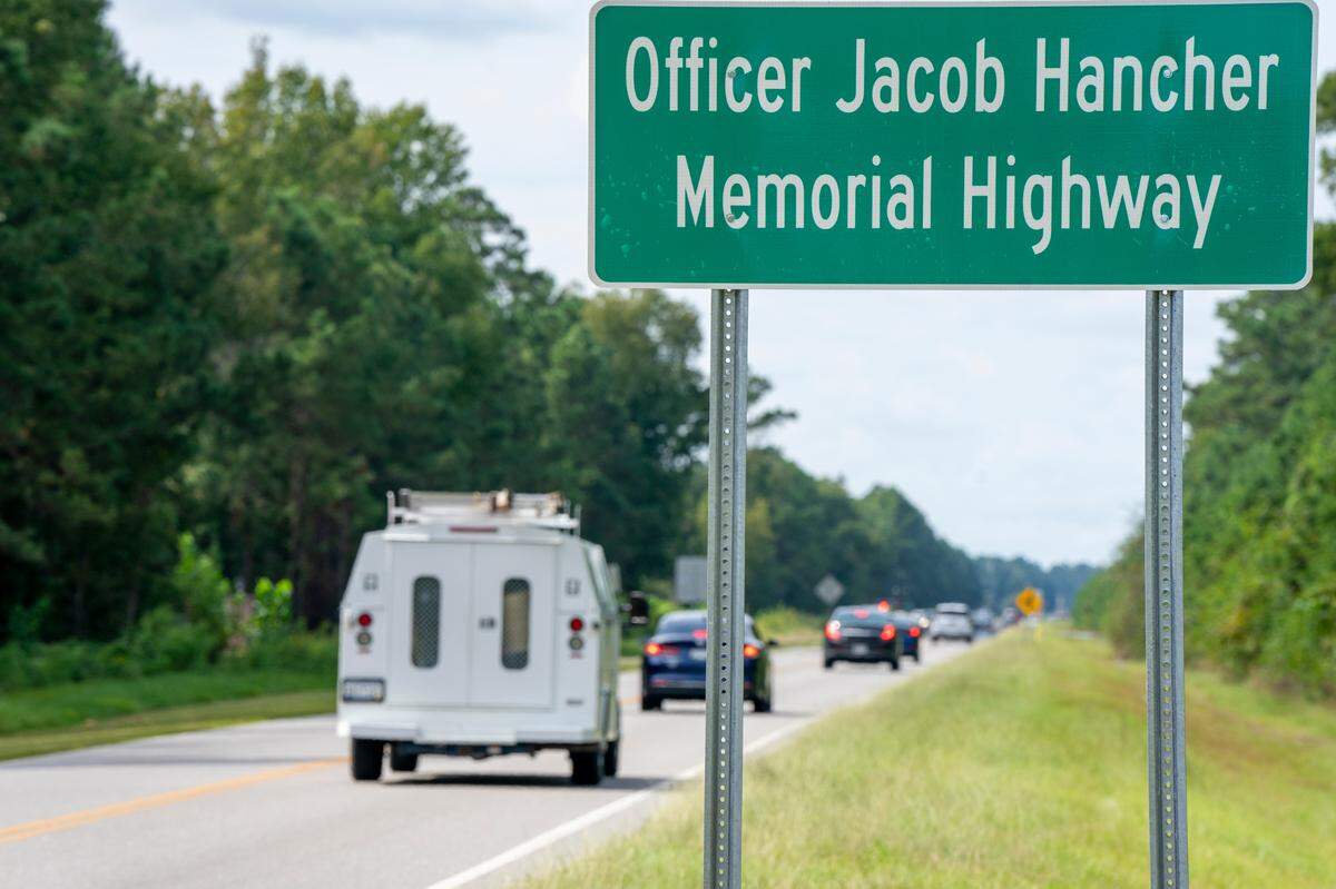 A portion of RIver Oaks Boulevard has been named in honor of Jacob Hancher, a Myrtle Beach police officer who died while on duty in 2020.