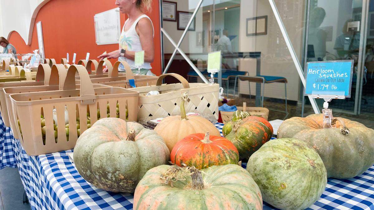 Indigo Farms of Calabash, North Carolina, sells locally-grown produce at the International Culinary Institute’s farmer’s market in Myrtle Beach.