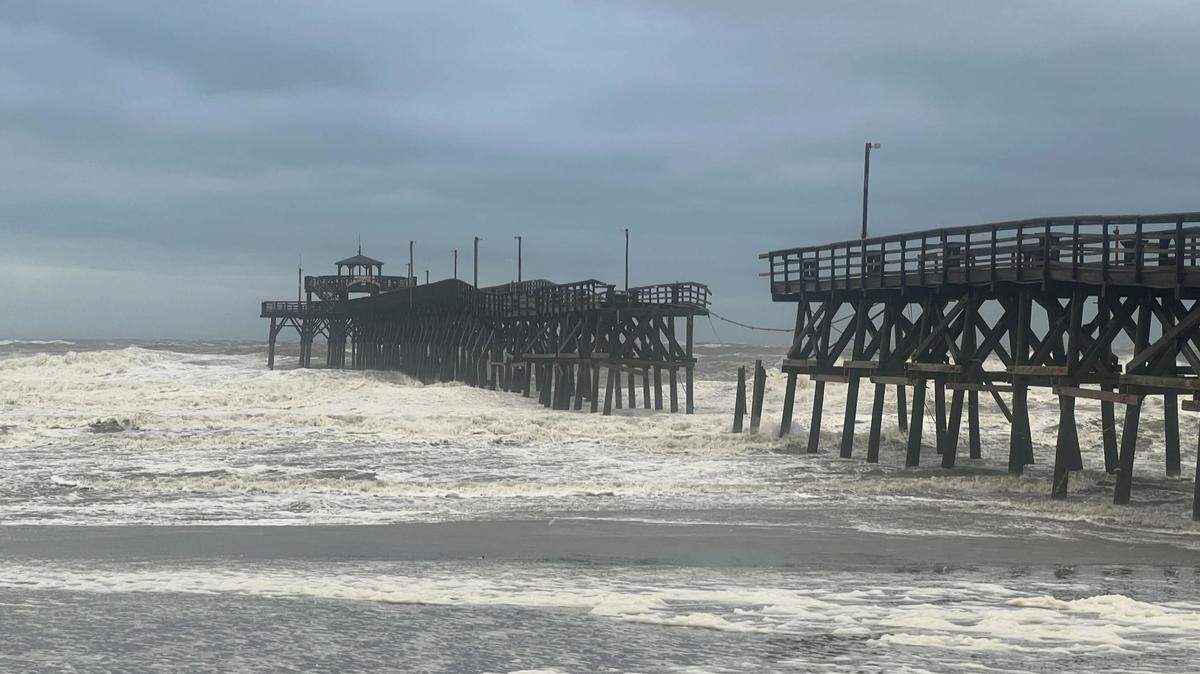 Hurricane Ian ripped the Cherry Grove Pier in half. The North Myrtle Beach pier had survived several other storms, but Ian’s storm surge and winds have left half the pier standing out in the ocean alone.