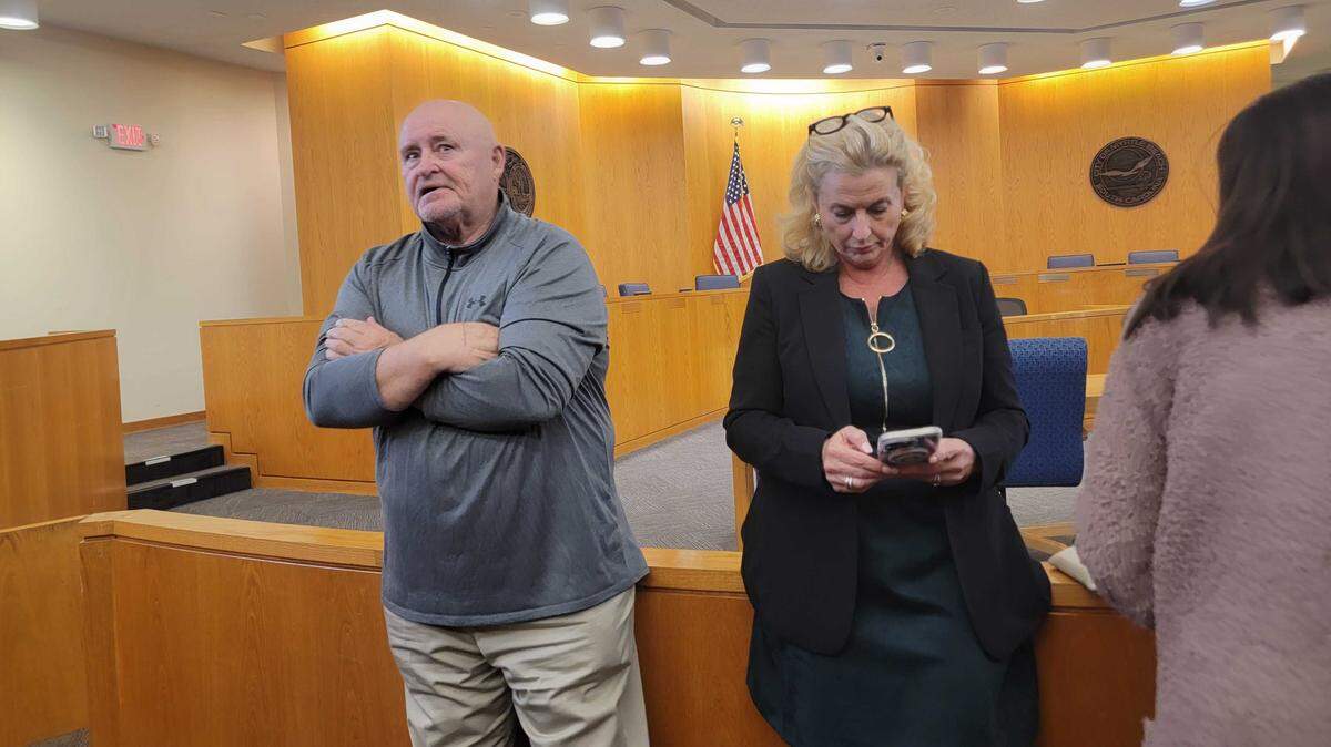 Councilman Mike Lowder and Councilwoman Jackie Hatley awaited runoff race results at the Ted C. Collins Law Enforcement Center on election night.