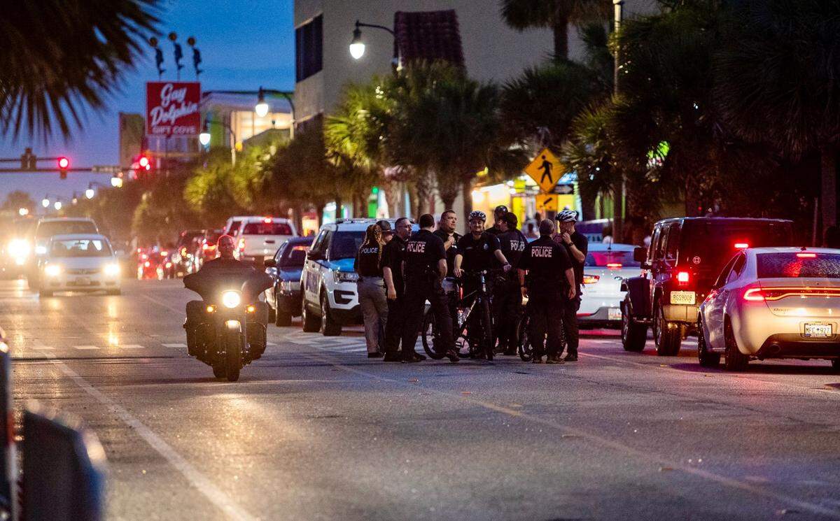 A heavier than usual police presence could be seen on Ocean Boulevard on Friday evening.