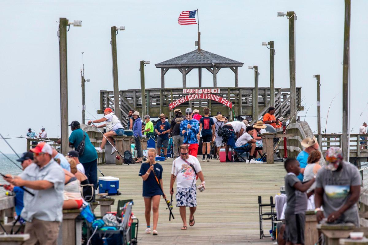 The Cherry Grove Pier in North Myrtle Beach on Saturday of Memorial Day weekend. May 29, 2021.