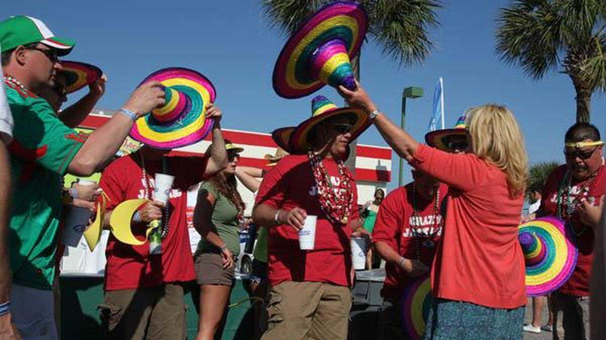 Mexican-inspired hats are handed out during a Cinco de Mayo celebration in Myrtle Beach. File photo.