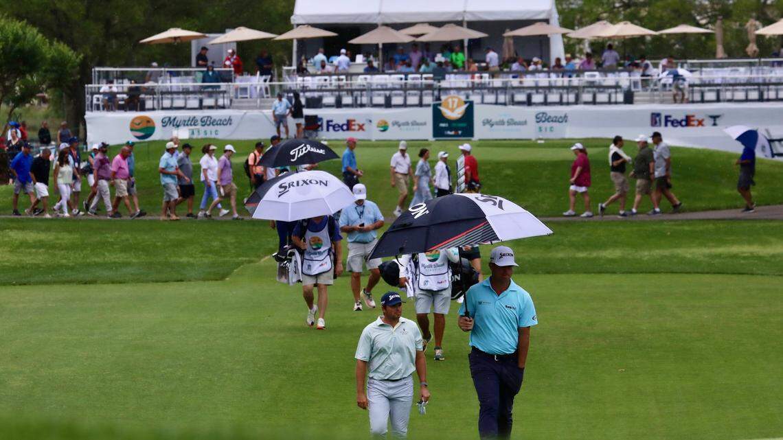 Live update: Rain is falling on the PGA tournament in Myrtle Beach. Will this delay play?