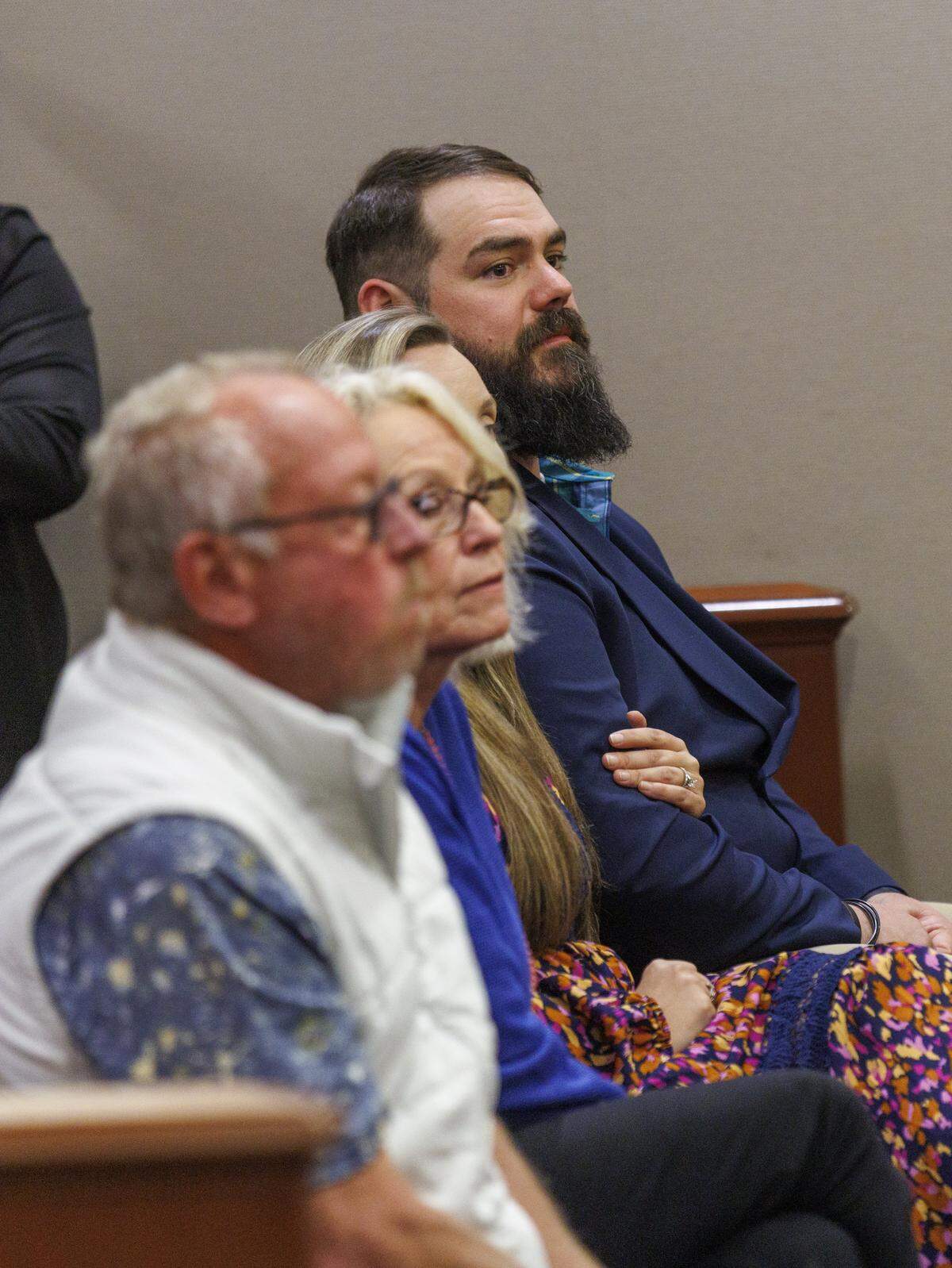 Kenneth "Bradley" Williams listens as attorneys argue procedural issues in court on Monday. A judge heard procedural motions in the civil suit over the shooting death of Scott Spivey by Weldon Boyd and Kenneth "Bradley" Williams in a Conway, SC courtroom on Monday. Nov. 17, 2025.