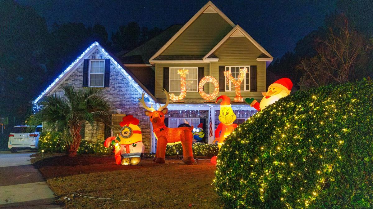 Christmas lights decorate homes in Carolina Forest area communities. Dec. 13, 2024.