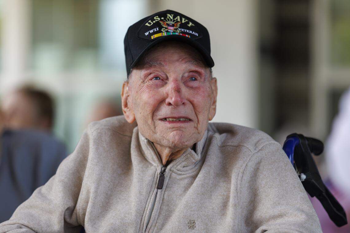 Augustine “Gus” Preno, believed to be the oldest living World War II veteran in SC, was celebrated on his 109th birthday Monday at the River Park Senior Living Center in Little River, S.C. with a parade. April 13, 2026.