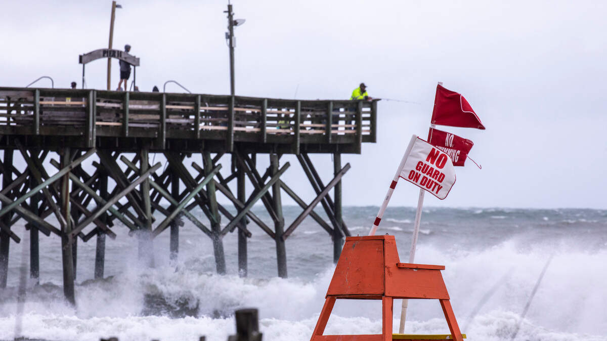 Double red flags fly and access to the Ocean was restricted over the weekend due to stormy and dangerous sea conditions. Memorial Day weekend is generally considered the start of the tourist season along the Grand Strand, but a cool and rainy weekend led to the cancelation of holiday events and kept many tourists away from the boulevards and beaches. May 27, 2023.