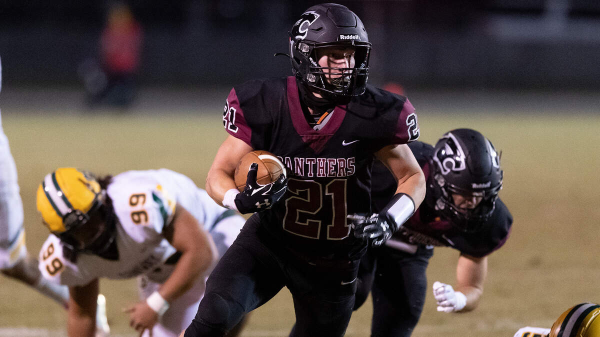 Carolina Forest’s Adam Janack (21) returns a punt for big yardage during 2nd quarter action against Conway Friday at Carolina Forest High School.