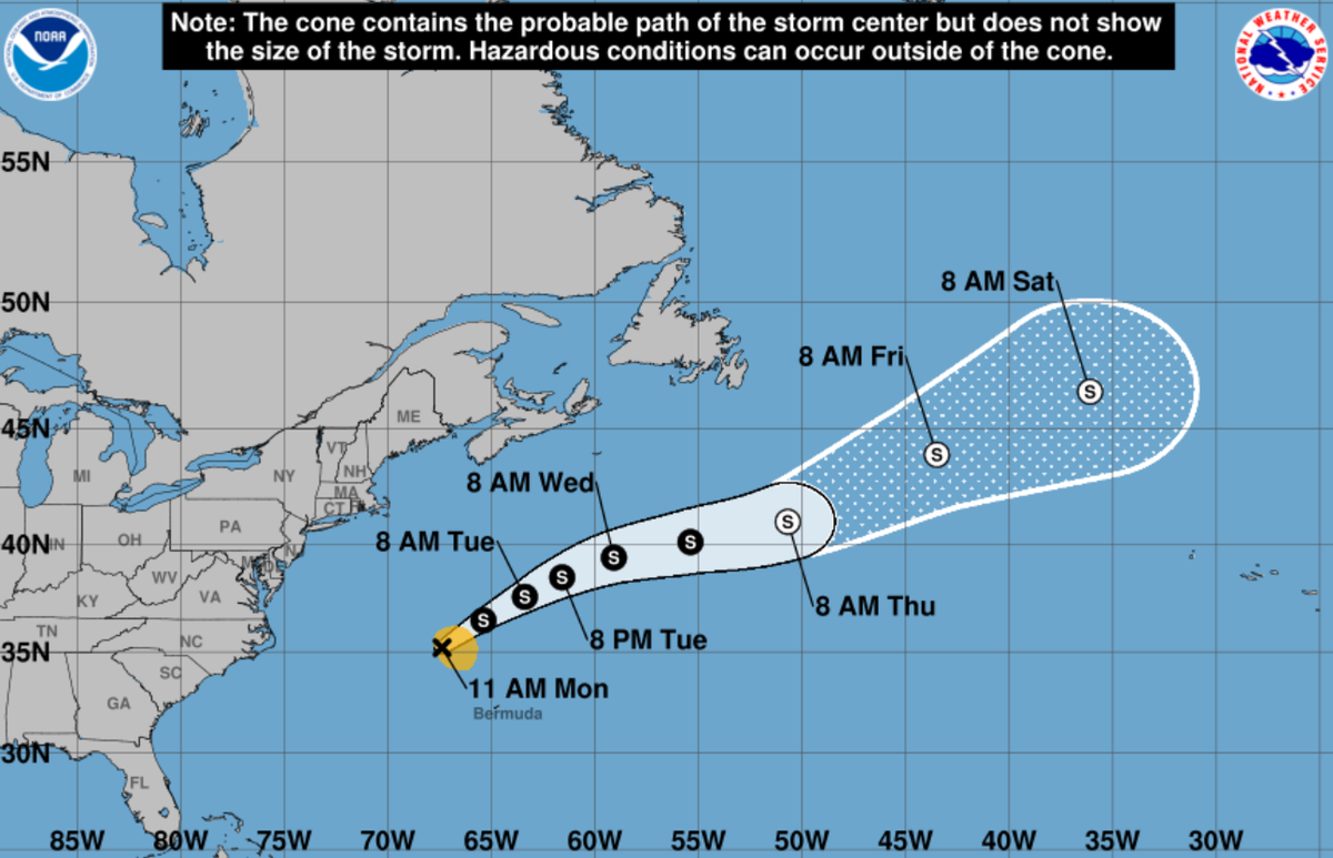 Tropical Storm Dexter is expected to move northeast, away from South Carolina. via the National Hurricane Center