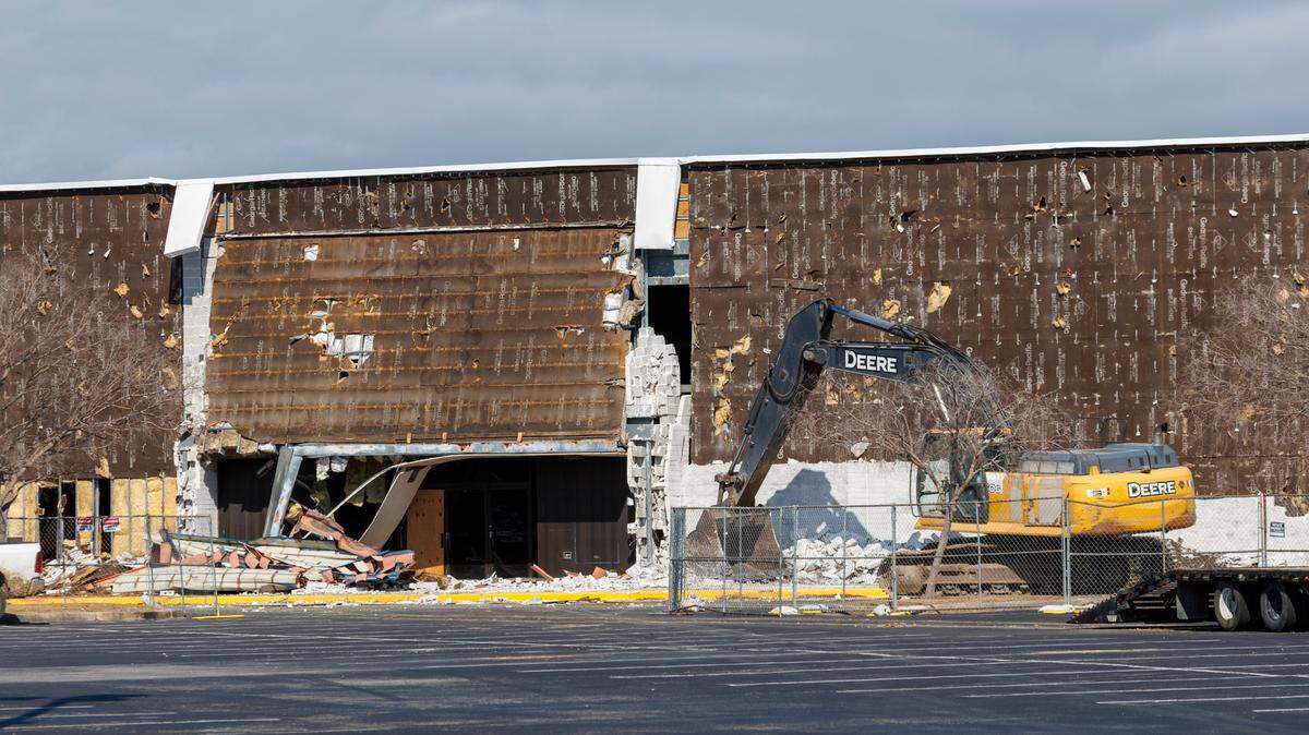 The former JCPenneys, one of the anchor stores at the Myrtle Beach Mall, is being demolished to make way for the restaurant Downtown Flavortown. Feb. 14, 2025.
