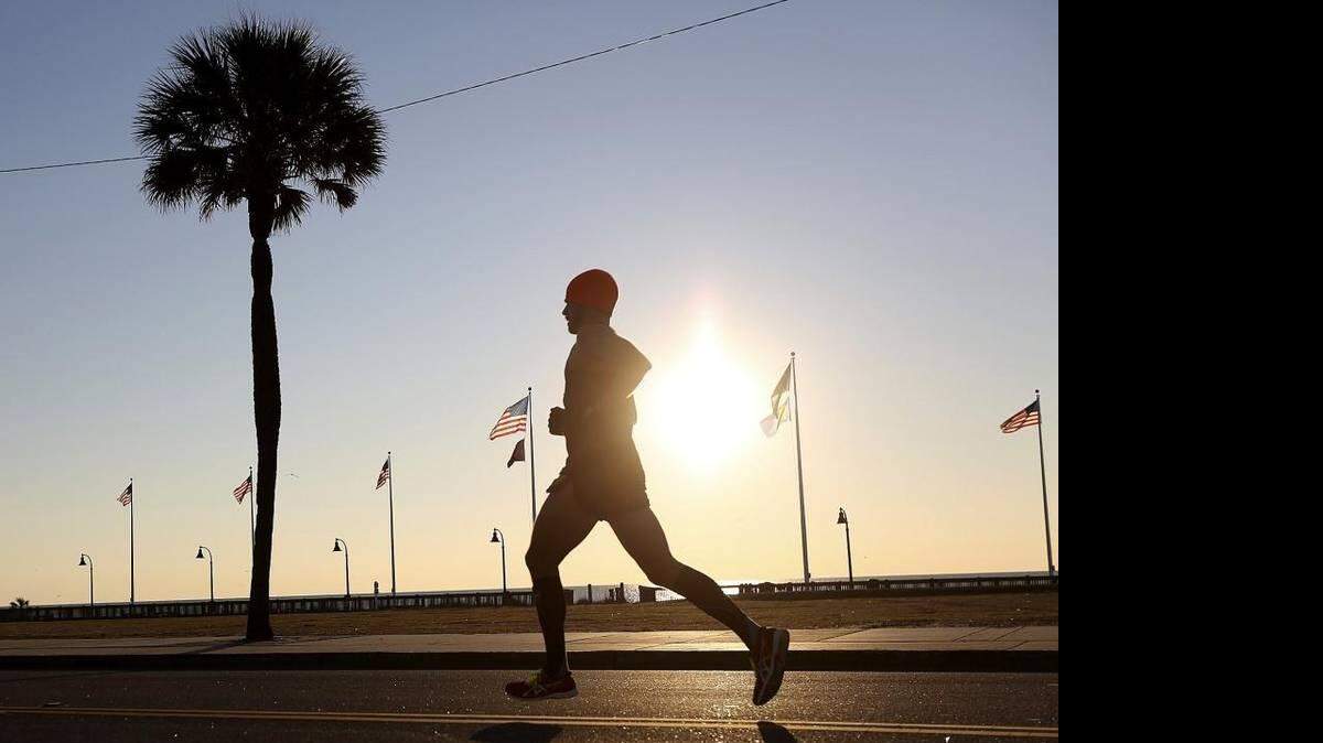 Steve Sinko, 38, of Wilmington, Del., wins the MyrtleBeach.com Myrtle Beach Marathon with a time of 2:40 on Saturday, Feb. 14, 2015. Photo by JANET Blackmon Morgan / jblackmon@thesunnews.com