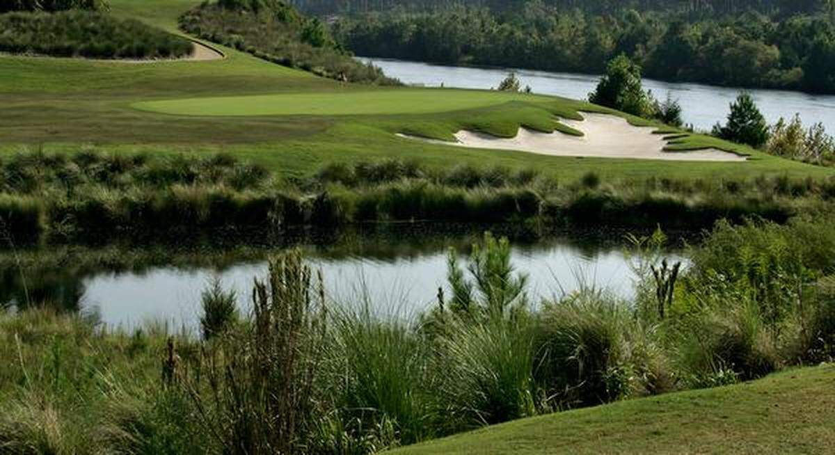 The par-3 14th hole at the Grande Dunes Resort Course.