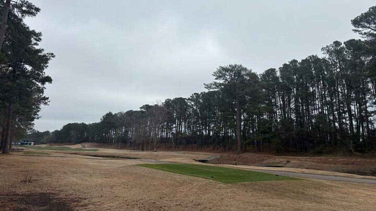 A snow shower began falling over the Myrtle Beach area, including over the Prestwick Golf Course near Surfside Beach.