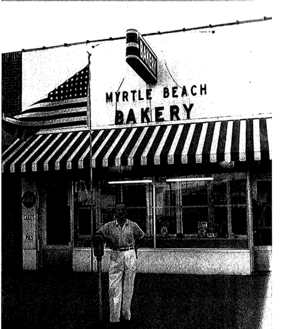A photo showing the Myrtle Beach Bakery when it was operational.