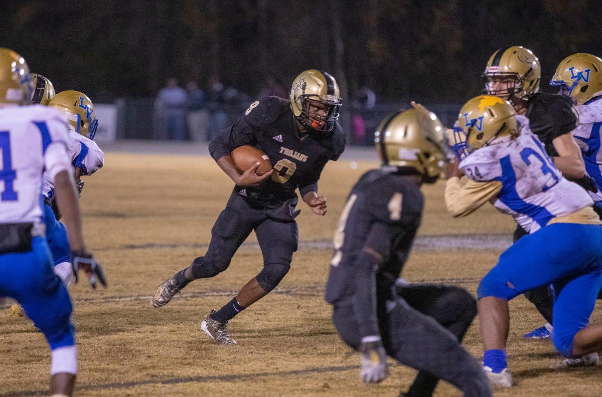Green Sea Floyd’s Jaquan Dixon rushes the ball for a touchdown. Green Sea Floyds won the 1A Lower State Championship Friday night by beating Lake View 29-19. The Trojans will head for the 1A State Championship next Friday in Columbia for the second year in a row. Friday, November 29, 2019.