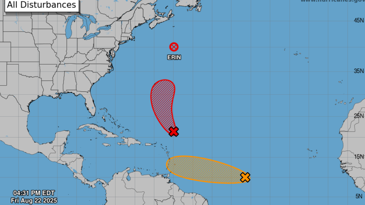 Two potential tropical storms are developing in the Atlantic. via the National Hurricane Center