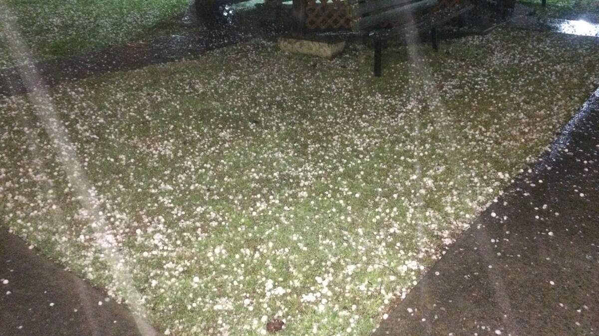 Large hail fell from the sky around 9:30 p.m. in Myrtle Beach.