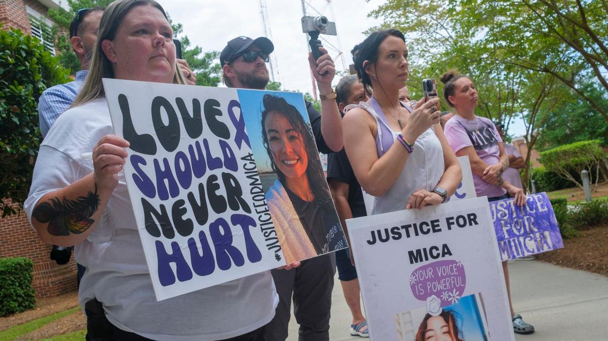 Regina Ward, Mica Miller’s family attorney, stood along side the family of the deceased woman at a Conway press conference on Wednesday to call for legislative action on the South Carolina Coercive Control Bill and suggested that it should be amended to be called “Mica’s Law.” Wednesday, June 5, 2024.