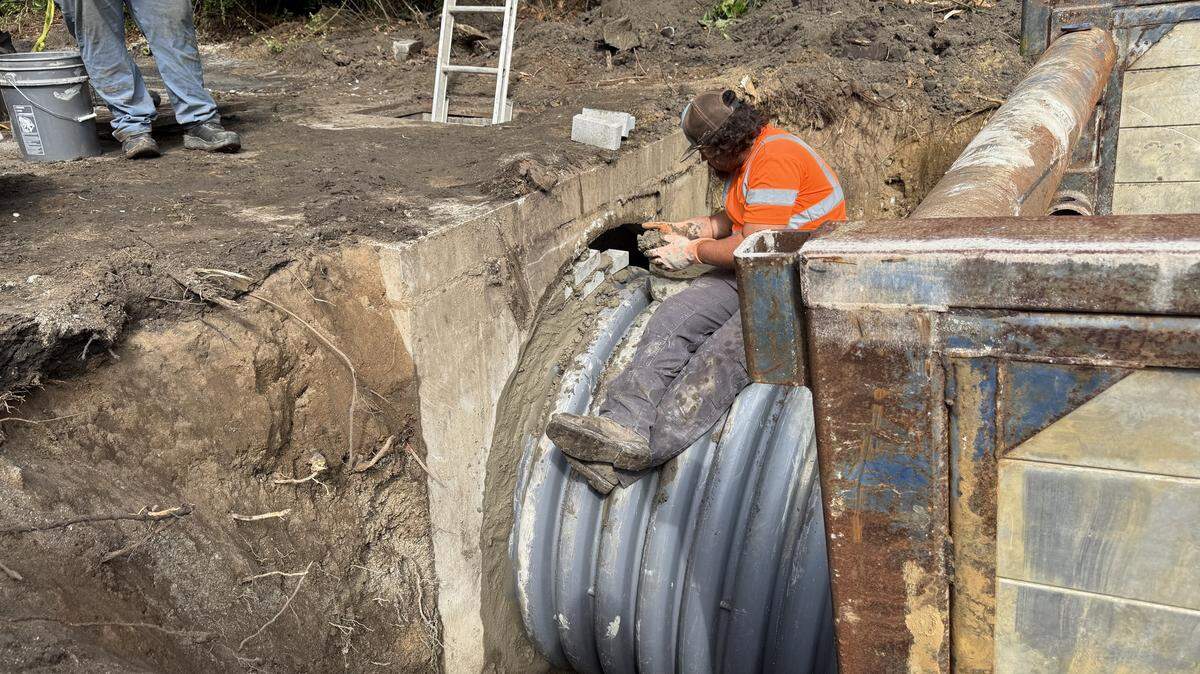 Crews work on a stormwater improvement project in the Socastee area. A similar project is taking place in the Conway area, along Hemingway Chapel Road, the week of Jan. 26, 2026.