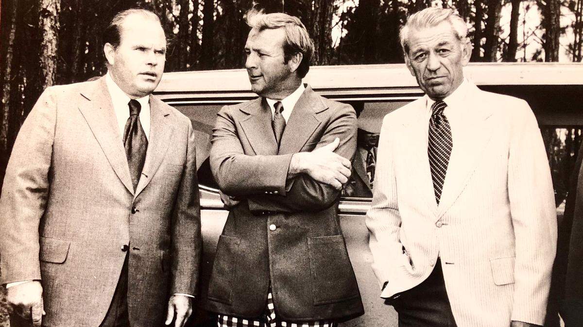 Cecil Brandon (left) with Arnold Palmer and Ed Bullock (right) at the opening of Myrtle Beach National Golf Club in 1972.
